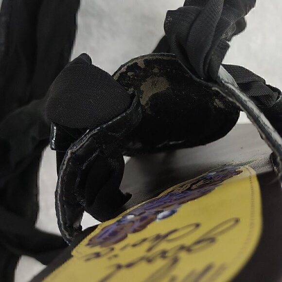 My Good Choice Black Ribbon Sandals With Gold Accent. Size 38 EU = US Size 6. - Picture 7 of 10